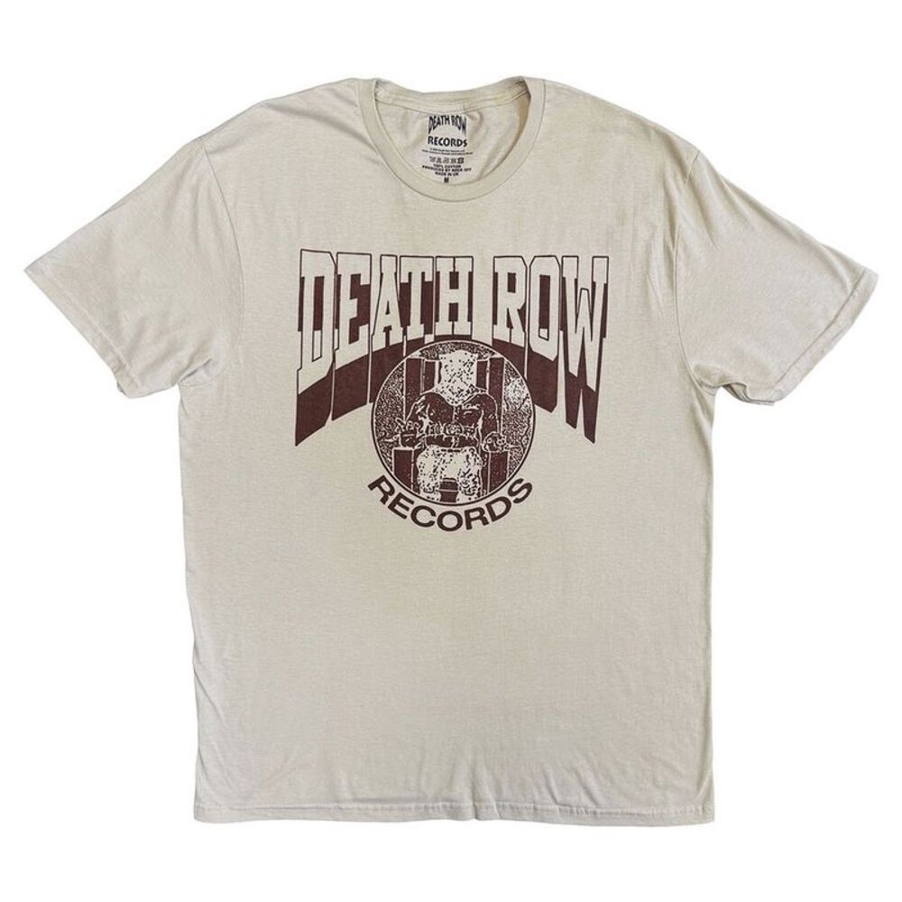 Death Row Records Unisex Adult Execution Circle Logo T-Shirt / Sand